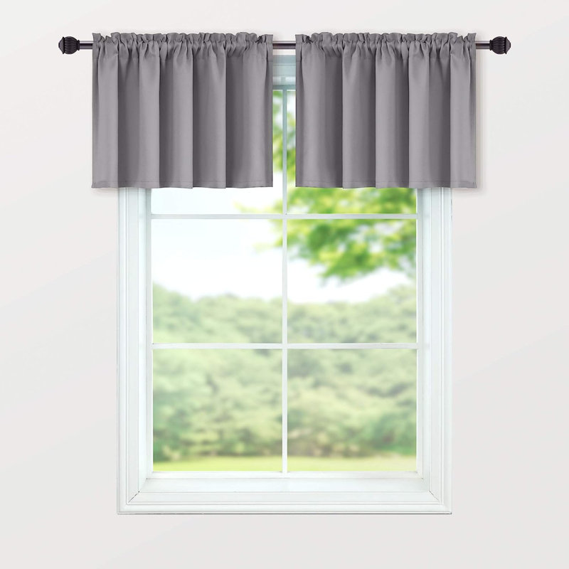 Kezzy Tailored Window Valance, Light Gray