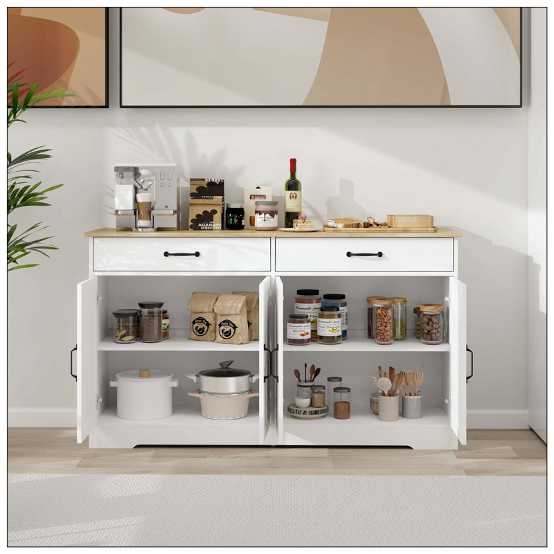 Grande armoire de rangement avec 2 tiroirs et 4 portes pour le salon, la cuisine et l'armoire