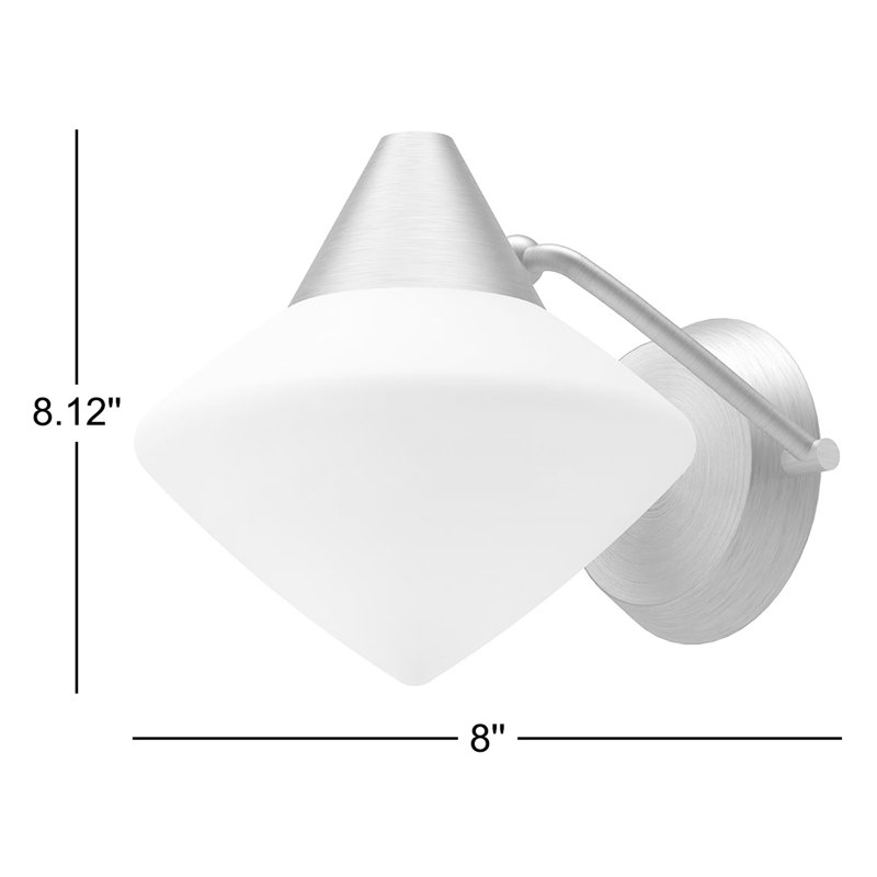 Applique murale pour salle de bain 1 lumière Orrin, Nickel brossé