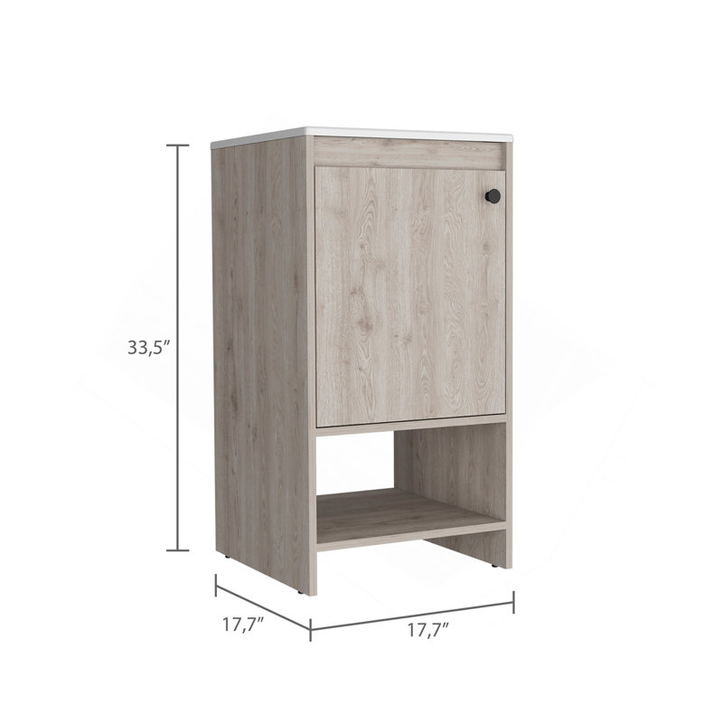 Armoire de meuble-lavabo autoportante à 1 tablette Westbury - gris clair, Gris clair