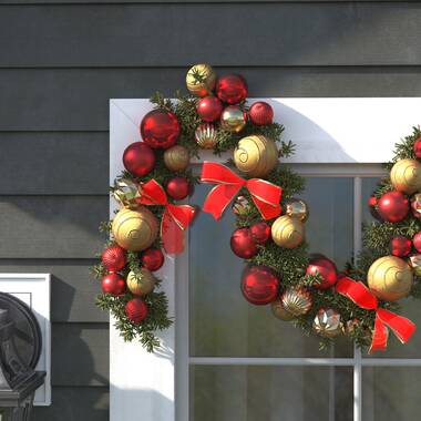 The Holiday Aisle Large Gold Leaf Garland Decorative Gold Garland for Christmas Fireplace Decor Front Door Stairs Engagement