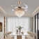 42" Crystal Ceiling Fan With Light 6 Speeds  LED Kits Included