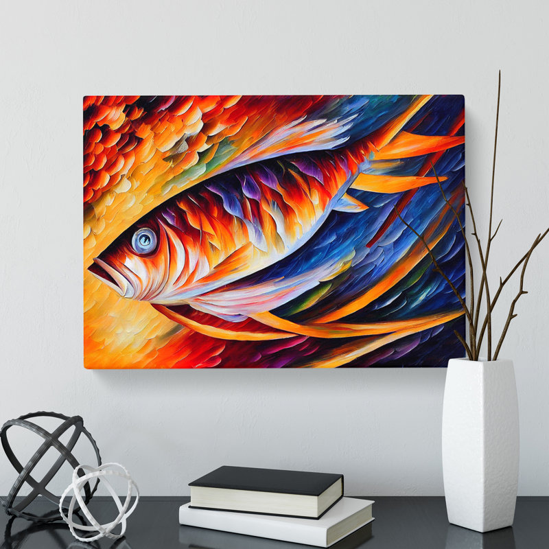 Fish Painting Vol.2 Abstract - Wrapped Canvas, 35cm H x 50cm W x 3cm D