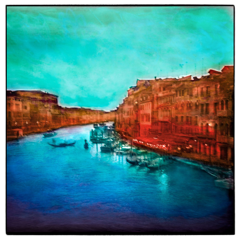 Grand Canal - Picture Frame Photograph on Paper , 36" H x 36" W, Black Framed
