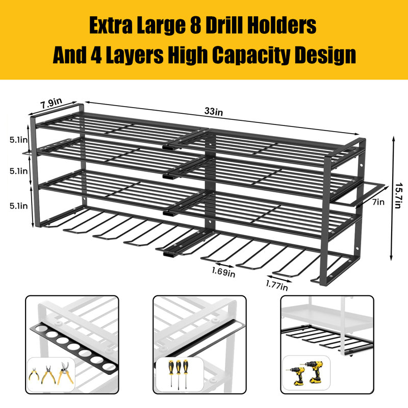 17 Stories Power Tool Organizer Drill Holder Wall Mount