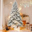Arbre de Noël enneigé enneigé, 1100 pointes de branches denses, Pe + réaliste, construction à charnières et support en métal pour la décoration hivernale-1641921061