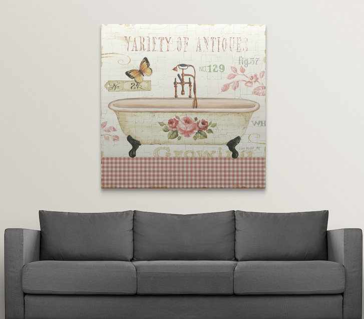 « rose jardin iii » par lisa audit, annonce rétro, H 16 po x l 16 po x P 1,5 po, Toile