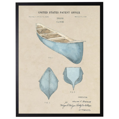 Canoe Patent 2 in Black Frame