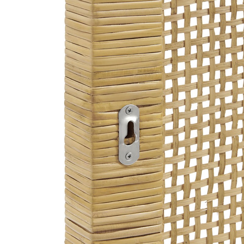 Tête de lit double en rotin naturel Sandy, Lit double
