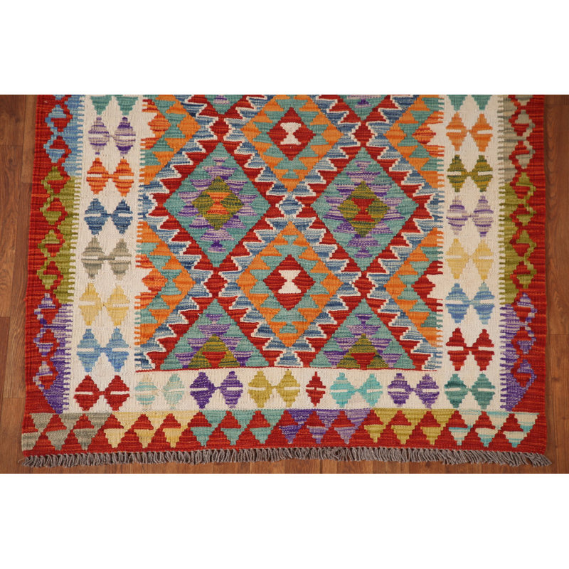 Multolor Kilim Reversible Wool Rug 4x6