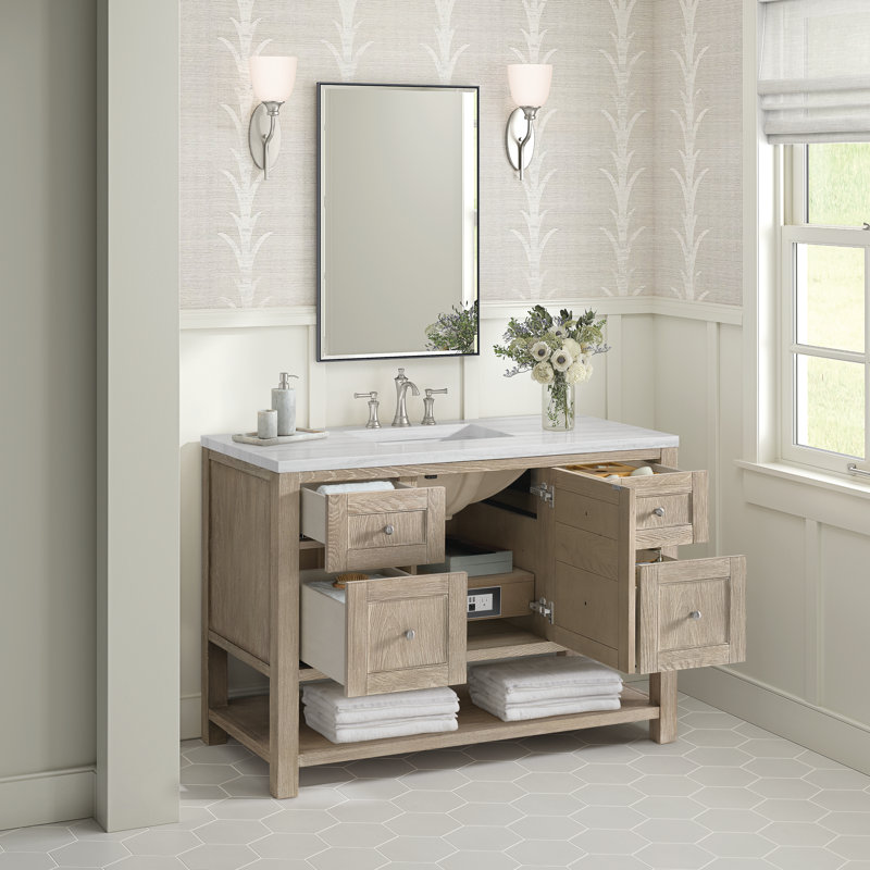 Breckenridge 48'' W Single Vanity, 8" Widespread, Lime Delight, Whitewashed Oak