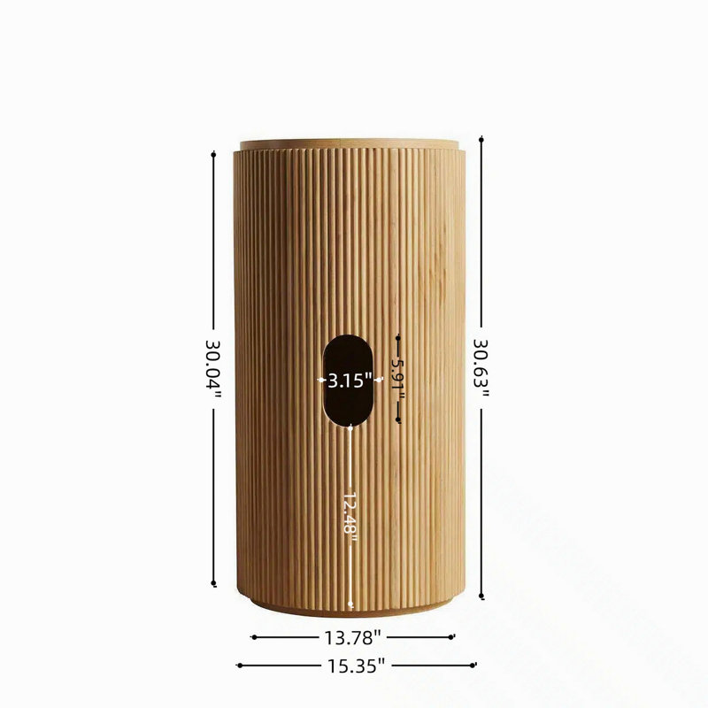 Armoire cylindrique autoportante 16 po JINBO seulement, sans robinet ni drain, couleur grain de bois naturel, Natural Wood