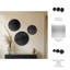Ensemble de 3 décorations murales rondes en métal texturé 16 po, 20 po et 24 po de style Glam noir pour le salon, la chambre à coucher ou le bureau