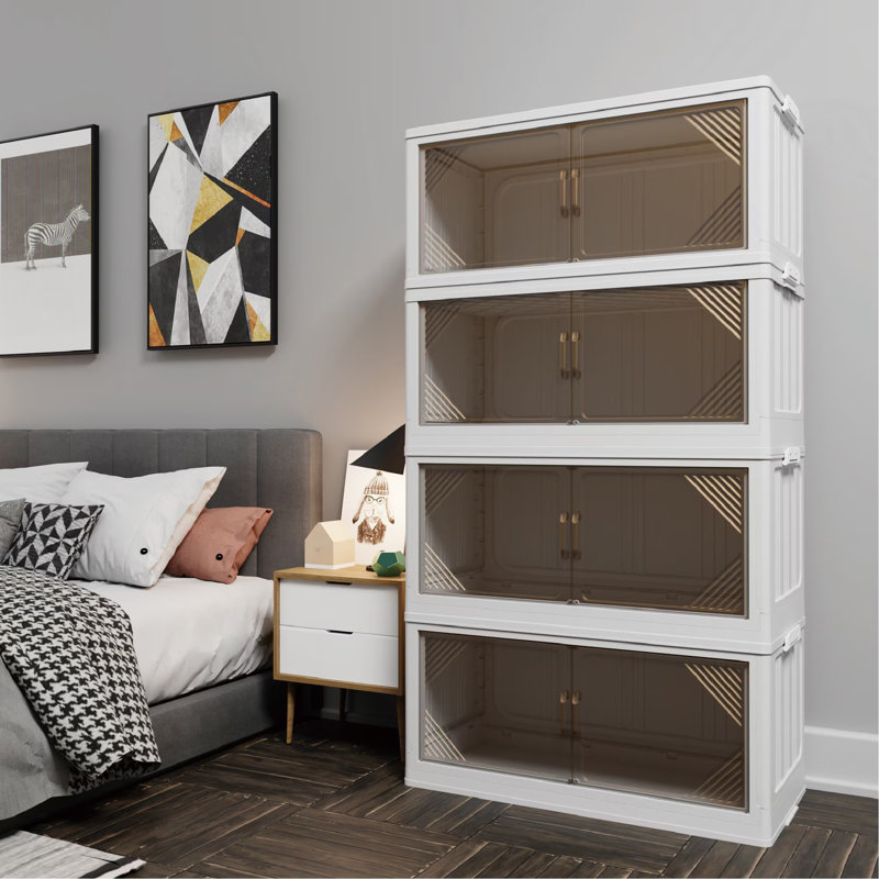 4 Tier Plastic Stackable Storage Organizer