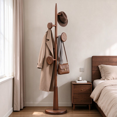 Solid Zitanmu Wood Entryway Freestanding Coat Rack