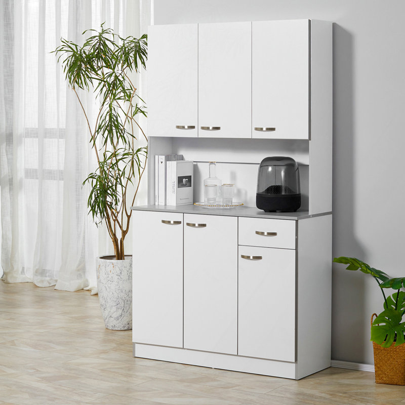 Buffet de cuisine 71 po autoportant moderne avec desserte et rangement