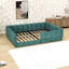 Lit double tapissier pleine grandeur avec lattes-129583935