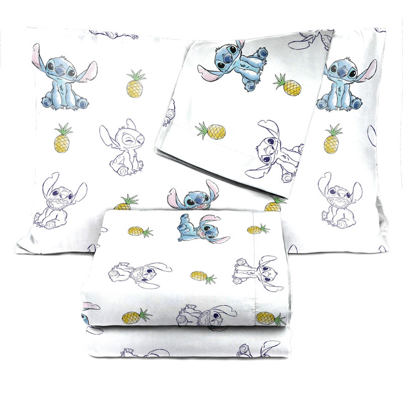 Ensemble de draps 100% coton samedi, Ensemble de draps pour lit simple avec 1 taie d'or