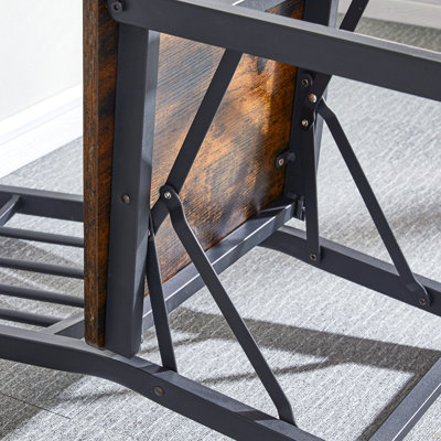 Dining Assemble Metal& Wood Seat Modern Style For Dining Room Decor Folding Retro Chair