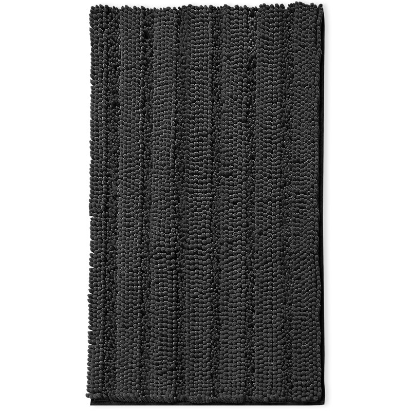 Clara Clark Chenille Extra Soft And Absorbent Bath Mat., Black