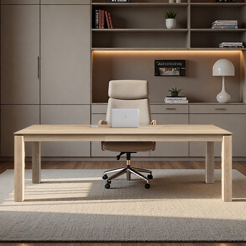 Bureau long en bois massif pour le bureau et les réunions, H 29,53 po x l 78,74 po x P 31,5 po