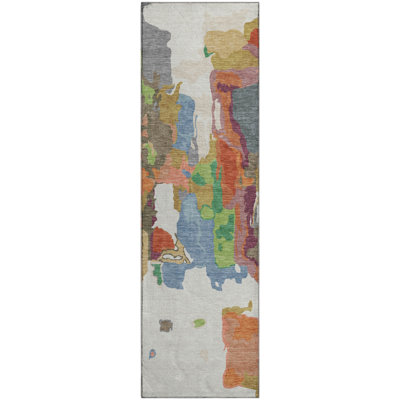 Premium Machine Washable Birchview AMF1028 Abstract Rug