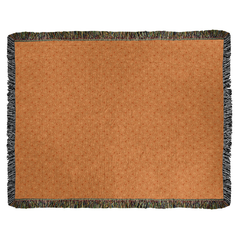 Couverture tissée hexagonale Katelyn Elizabeth, l 60 po x L 80 po, Orange clair