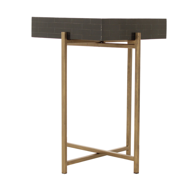 Table de bout en résine Adela, Noir