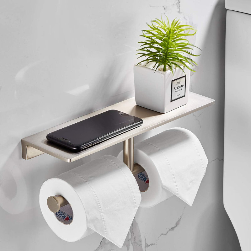 Porte-papier hygiénique double rouleau avec tablette, fabrication, distributeur de papier hygiénique de style hôtel, antirouille et durable