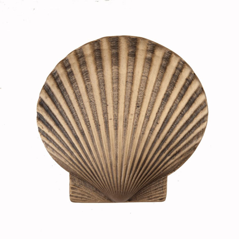 Large Scallop Cabinet Knob, Museum Gold