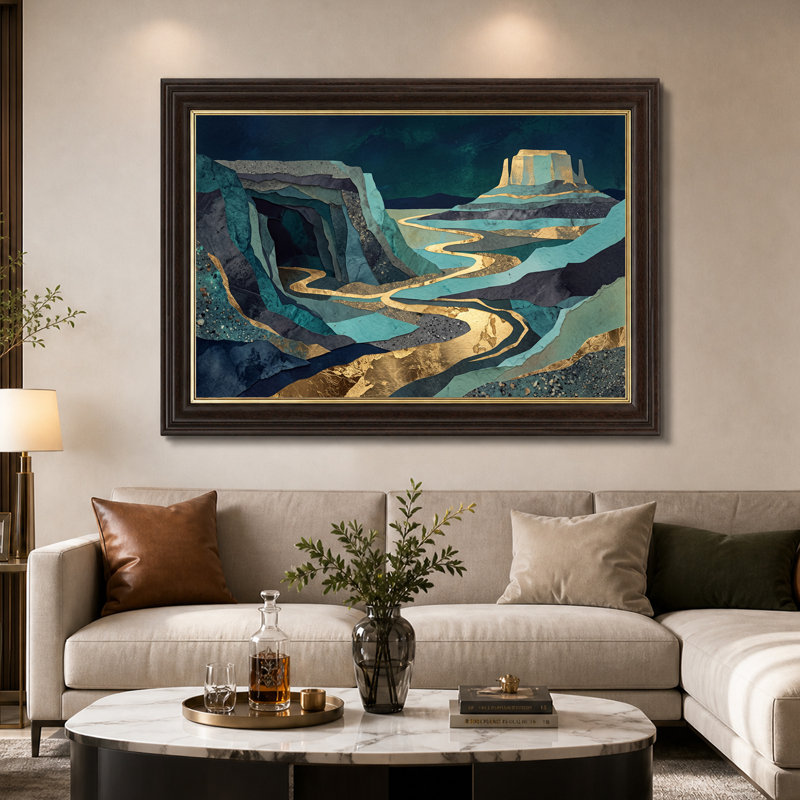 «Gold River», art mural sur toile canevas mesa, 16"H x 24"W