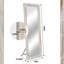 Élégant miroir pleine longueur avec cadre blanc délavé - bois de pin durable, polyvalence autoportante ou murale pour la décoration de la chambre à coucher, du salon et du vestibule-1533777897