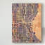 « milwaukee wisconsincity map ii », reproduction d’art sur toile tendue brun/mauve-464660449