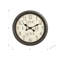 Horloge murale ronde 16 po, horloge murale, brun antique, transitionnel