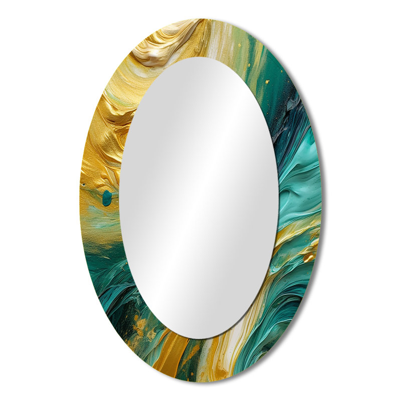 Miroir mural ovale doré doré, 36 po x 24 po