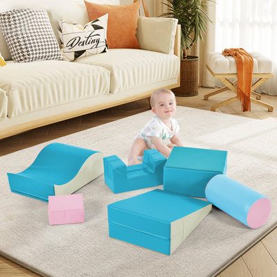 6 Pieces Climbing Toys for Toddlers, Climb & Crawl Soft Foam Block Activity Play Set, Foam Play Gym Climbing Blocks, Toddler Climbing Toys Indoor, Soft Foam Toys for Kids Crawling and Sliding