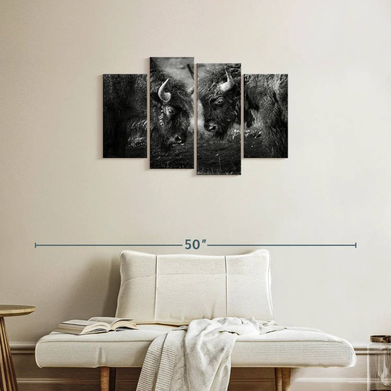 Bisons Head To Head, 22" H x 36" W