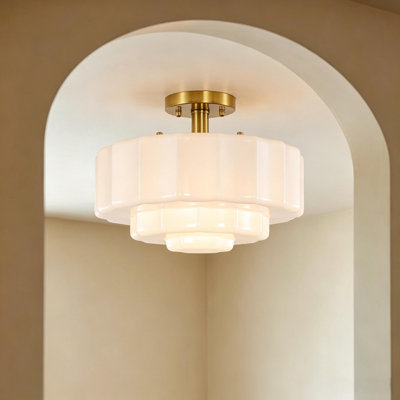 Karlita 2 - Suspension lumineuse en verre pour îlot de cuisine de style école