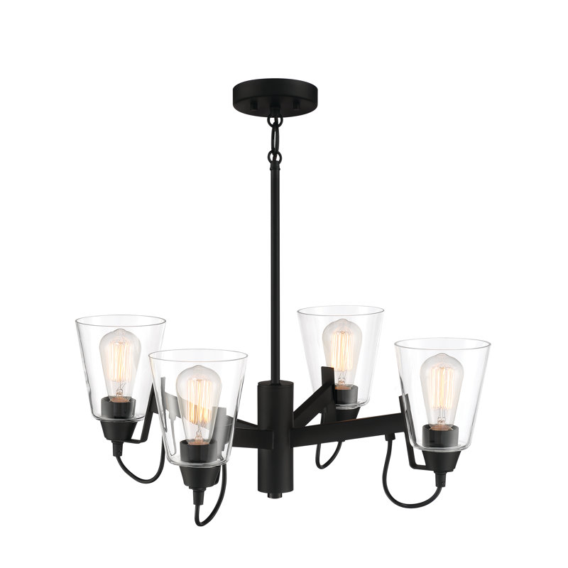 Minka Lavery Beckonridge Coal With Clear Chandelier, Coal, Clear