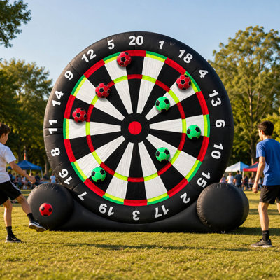 Inflatable Soccer Dart Board Lawn Game, Giant Kick Darts Set for Outdoor Game