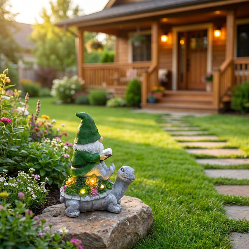 Solar Gnome Turtle Garden Ornament