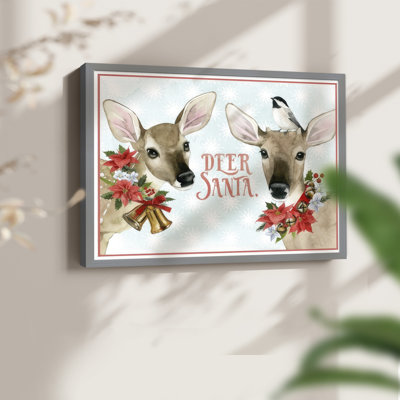 Deer Christmas Collection A -Framed Print - Restickable