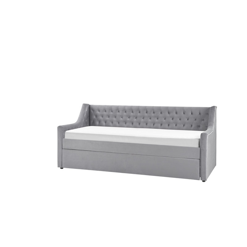 Nicolas Upholstered Daybed with Trundle, Grey 