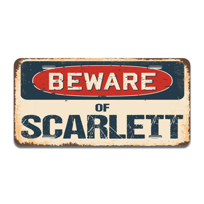Beware of Scarlett Aluminum Plate Frame