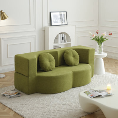 2-In-1 Folding Sofa Bed With Pillow, Converts Easily From Couch To Twin Sleeper For Compact Living Spaces.