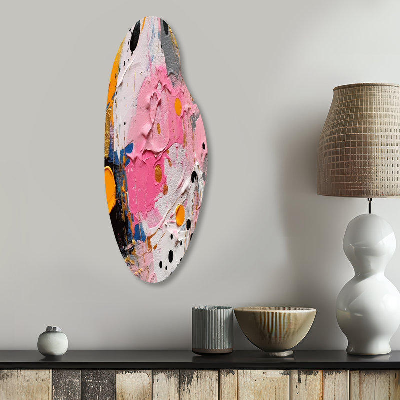 Colisa - impression géométrique incurvée en métal, art mural moderne asymétrique en métal, H 30 po x l 11 po x P 1 po