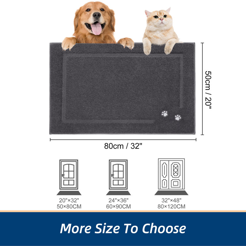Non-Slip Indoor Doormat, 50.8cm W x 81.3cm L, Dark Grey