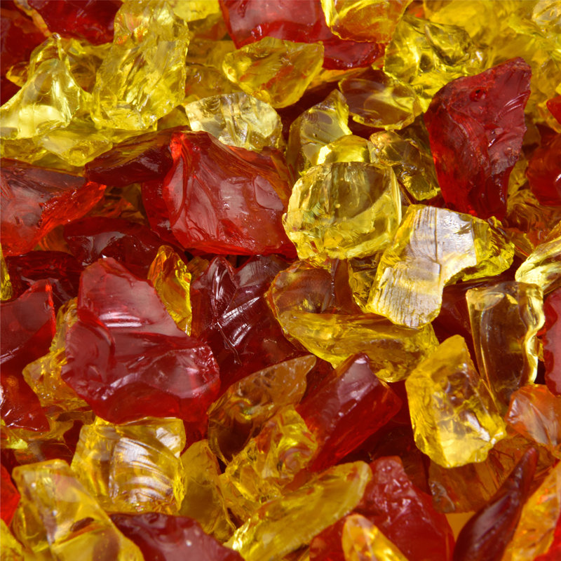 Verre de foyer d'extérieur Perles, Flamme d'automne