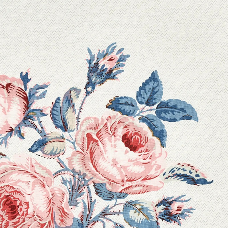 Loudon Rose Fabric, Rose/Blue