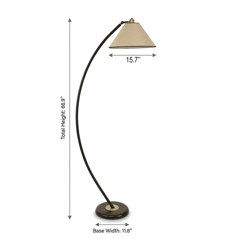 Lampadaire intégré Solana noir à hauteur réglable